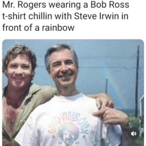 Vintage Rare Men’s “Good vibes only” Bob Ross tee shirt